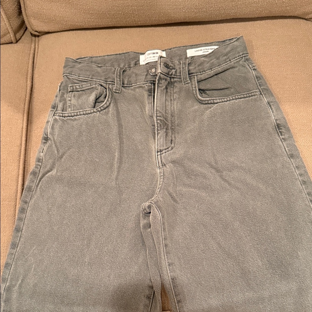 Cotton On Women's Wide Leg Charcoal Jeans